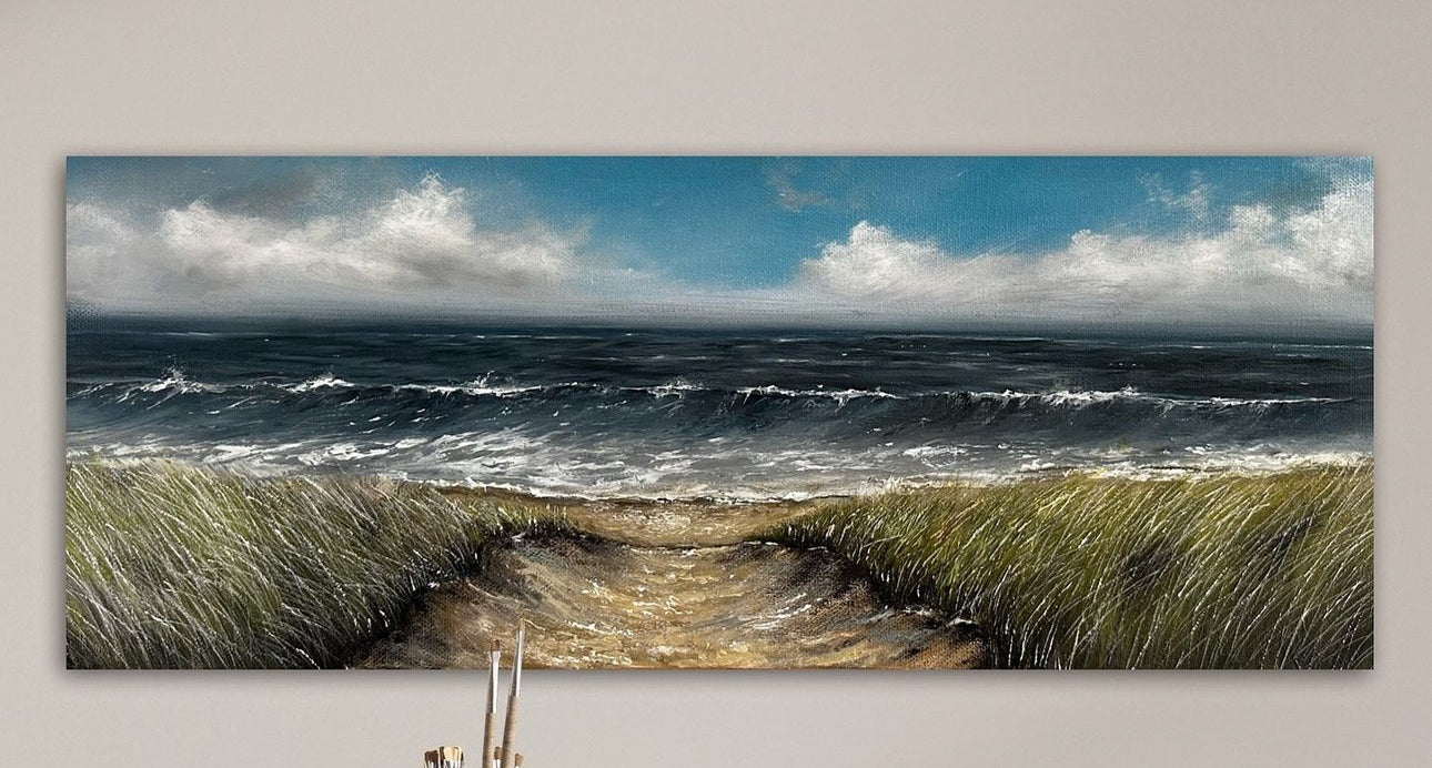 ‘Whispering Seas’ 50cm x 20cm Original Oil Painting